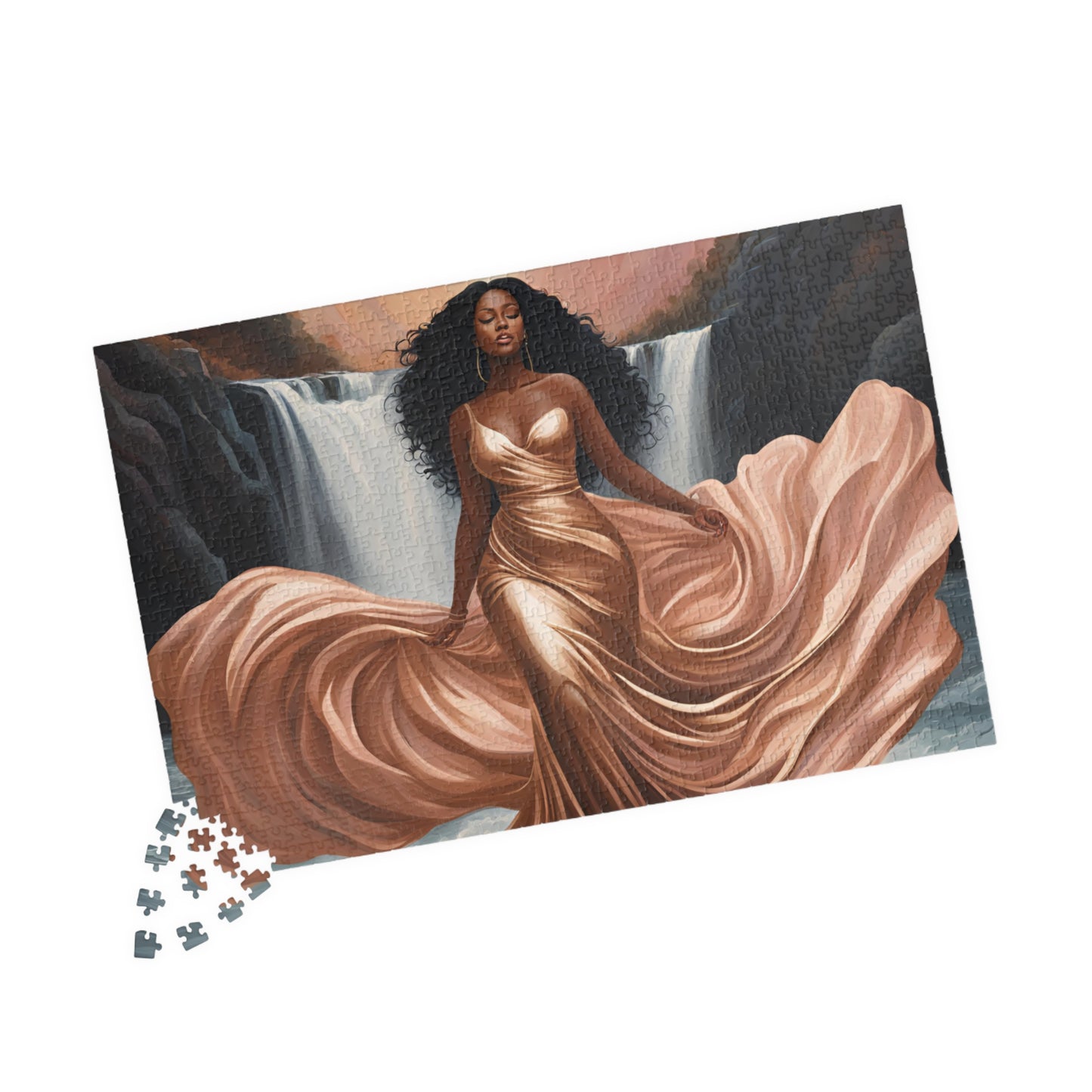 Luxurious Puzzle- Elegance by the Waterfalls.  Exquisitely Designed (Glossy Finish-1014 pcs)