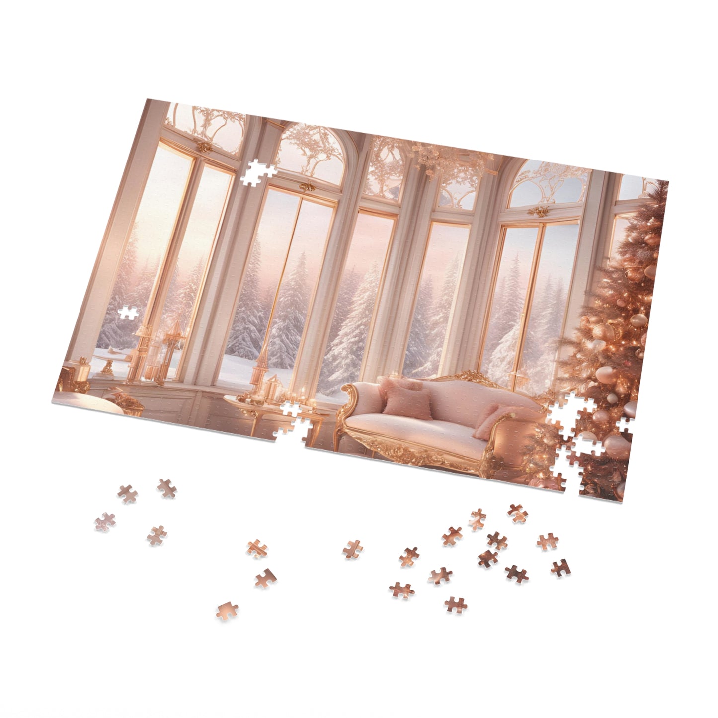 Jigsaw Puzzle Elegant, White Christmas (Satin- 1000 pcs and 500  pcs)