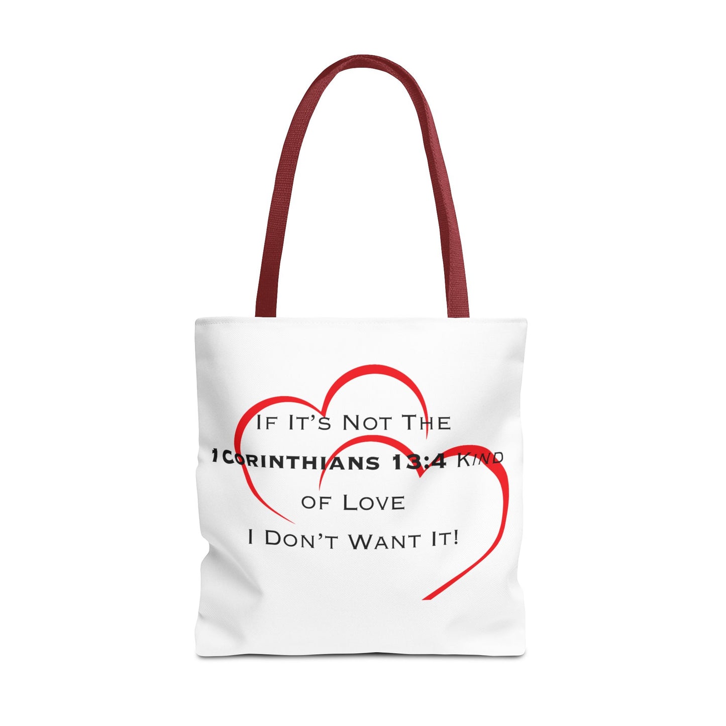 "1 Corinthians 13:4 Kind of Love", Tote Bag (AOP)