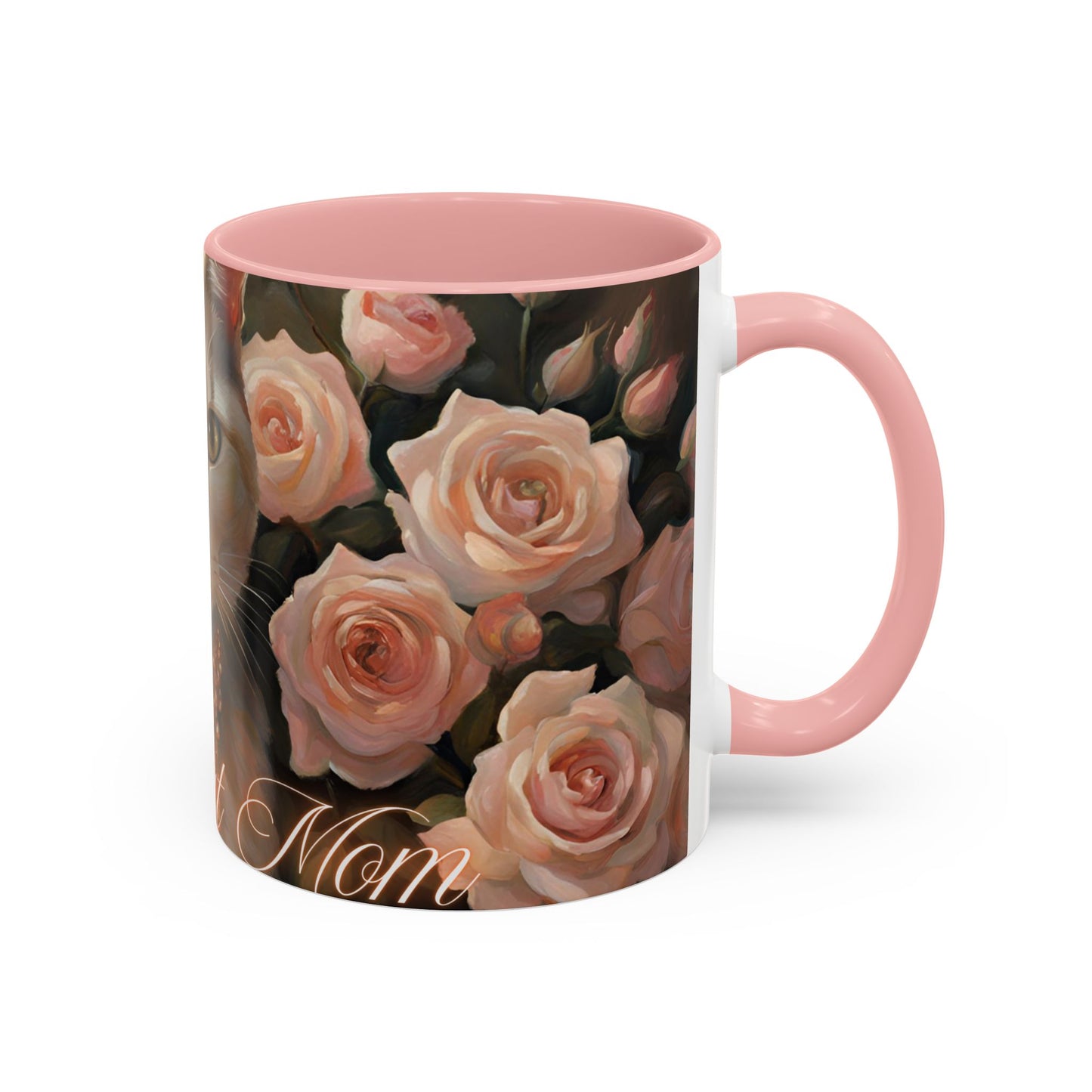 "Classy Cat Mom" Accent Coffee Mug (11, 15oz)