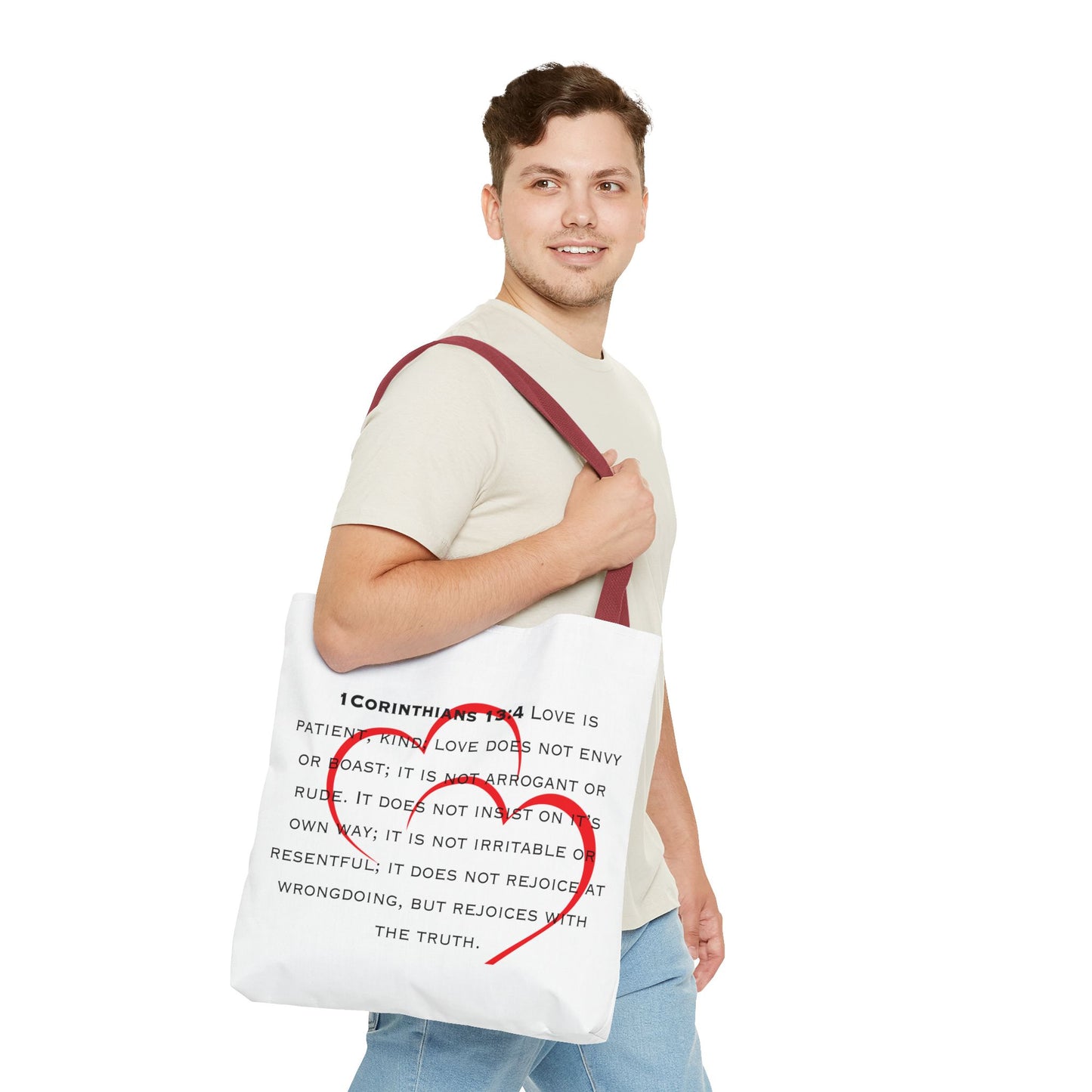 1 Corinthians 13:4 Kind of Love, Tote Bag (AOP)