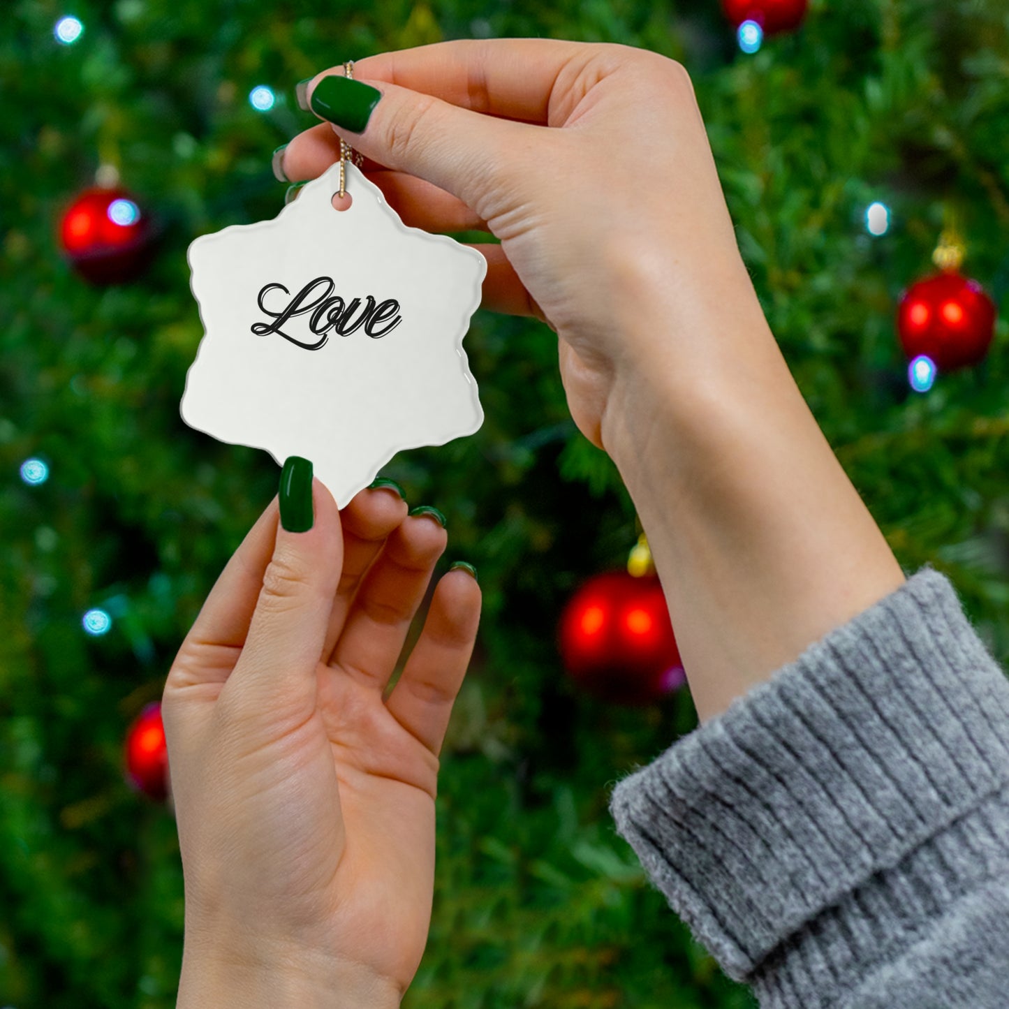 "Love", Ceramic Ornament, 4 Shapes