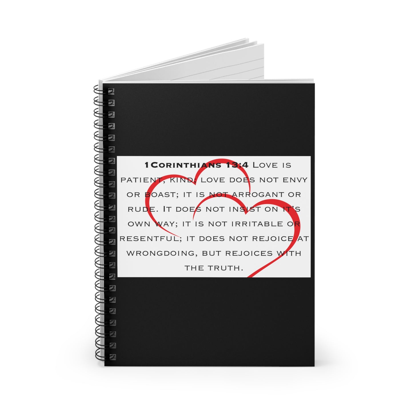 1 Corinthians 13:4 Love Scripture, Spiral Notebook - Ruled Line