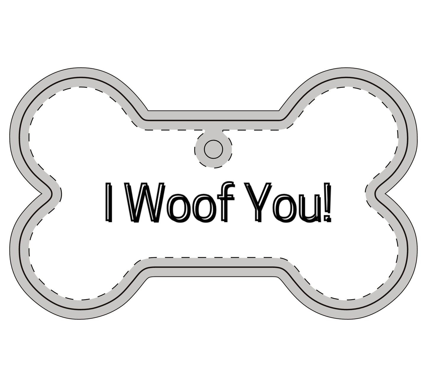 Dog Paw and Dog Bone "I Woof You", Aluminum Ornaments