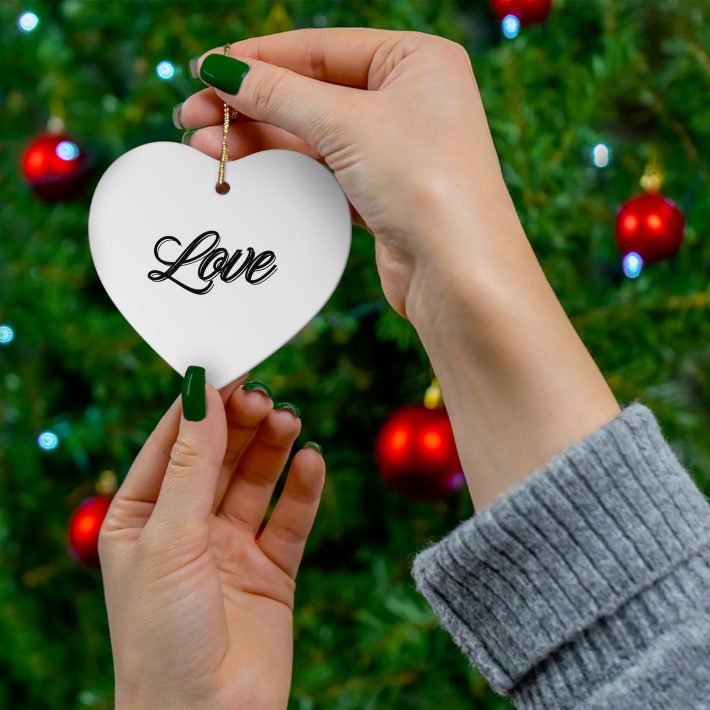 "Love", Ceramic Ornament, 4 Shapes