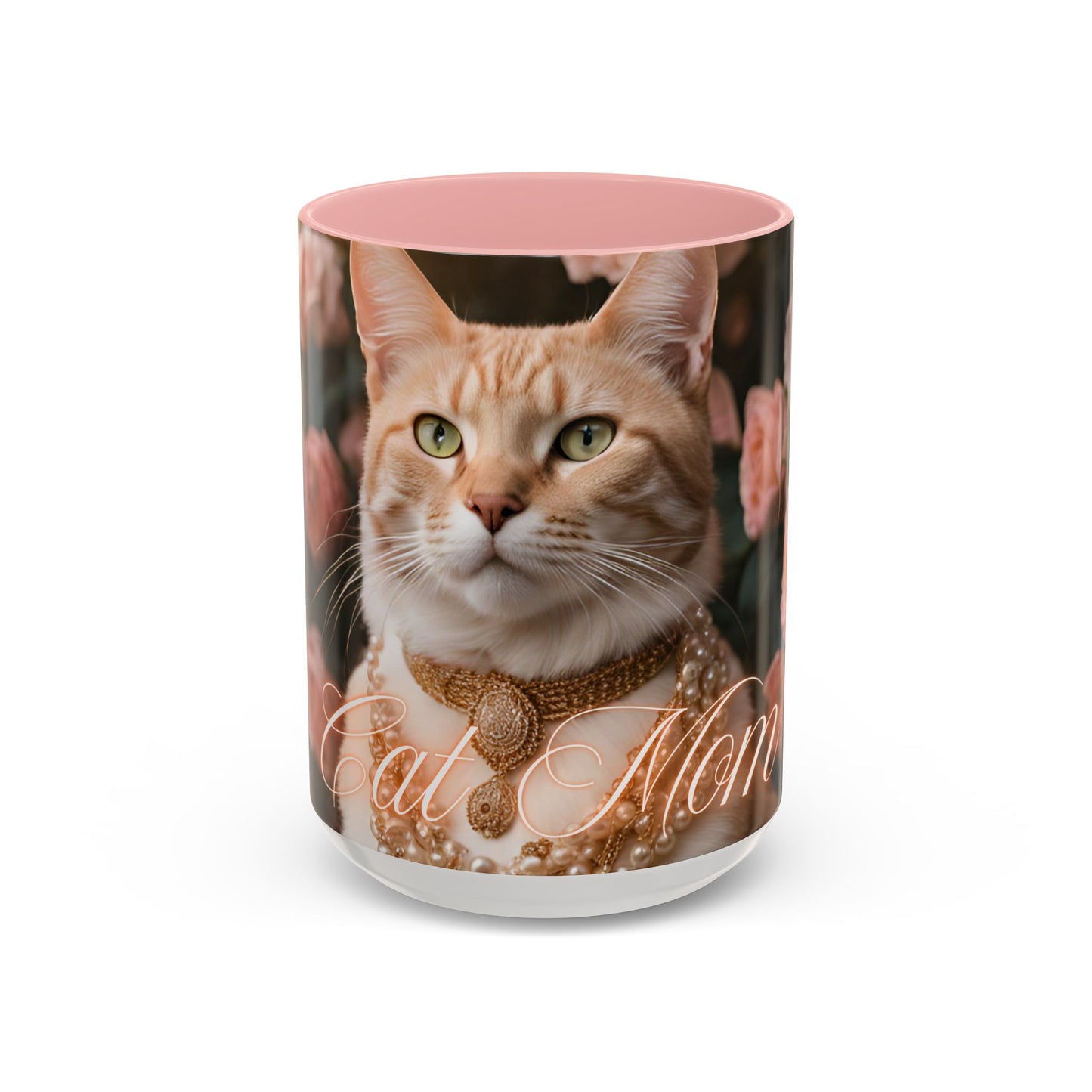 "Cat Mom" Accent Coffee Mug (11, 15oz)