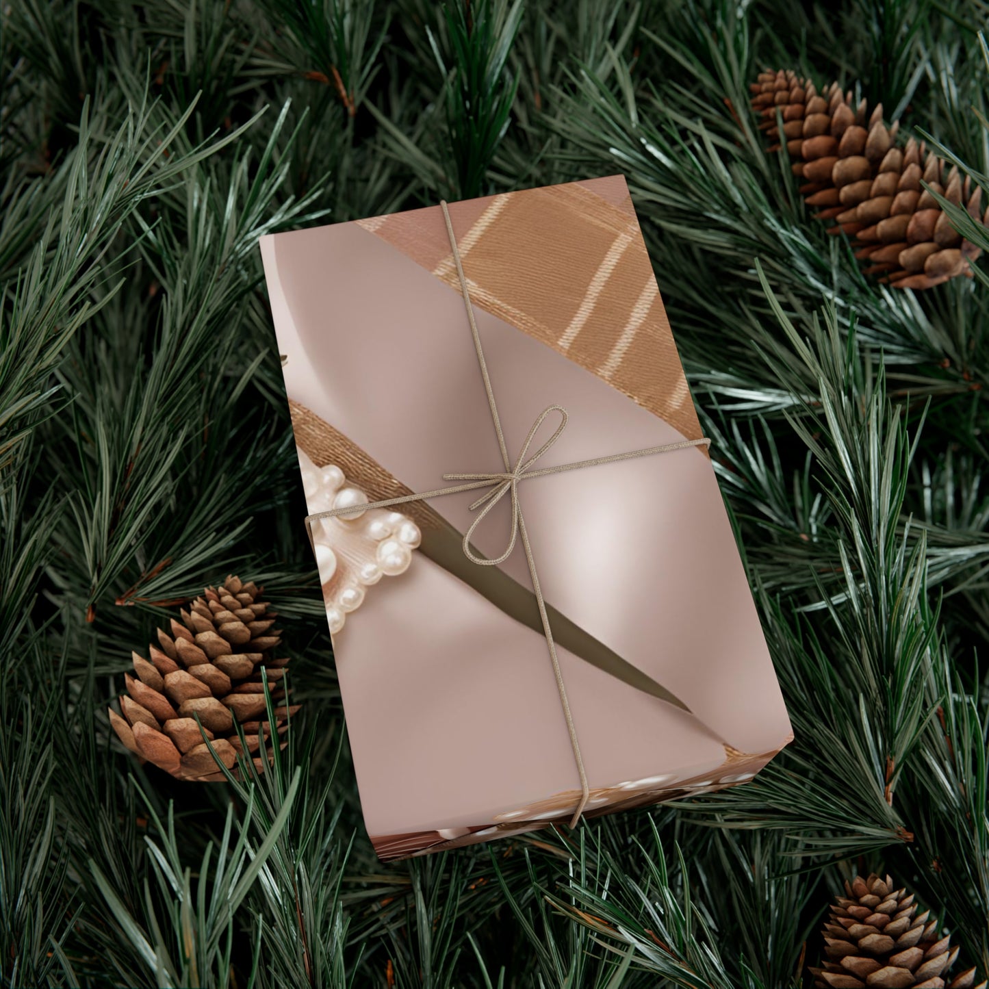 Rose Gold and Pearls Gift Wrap Paper