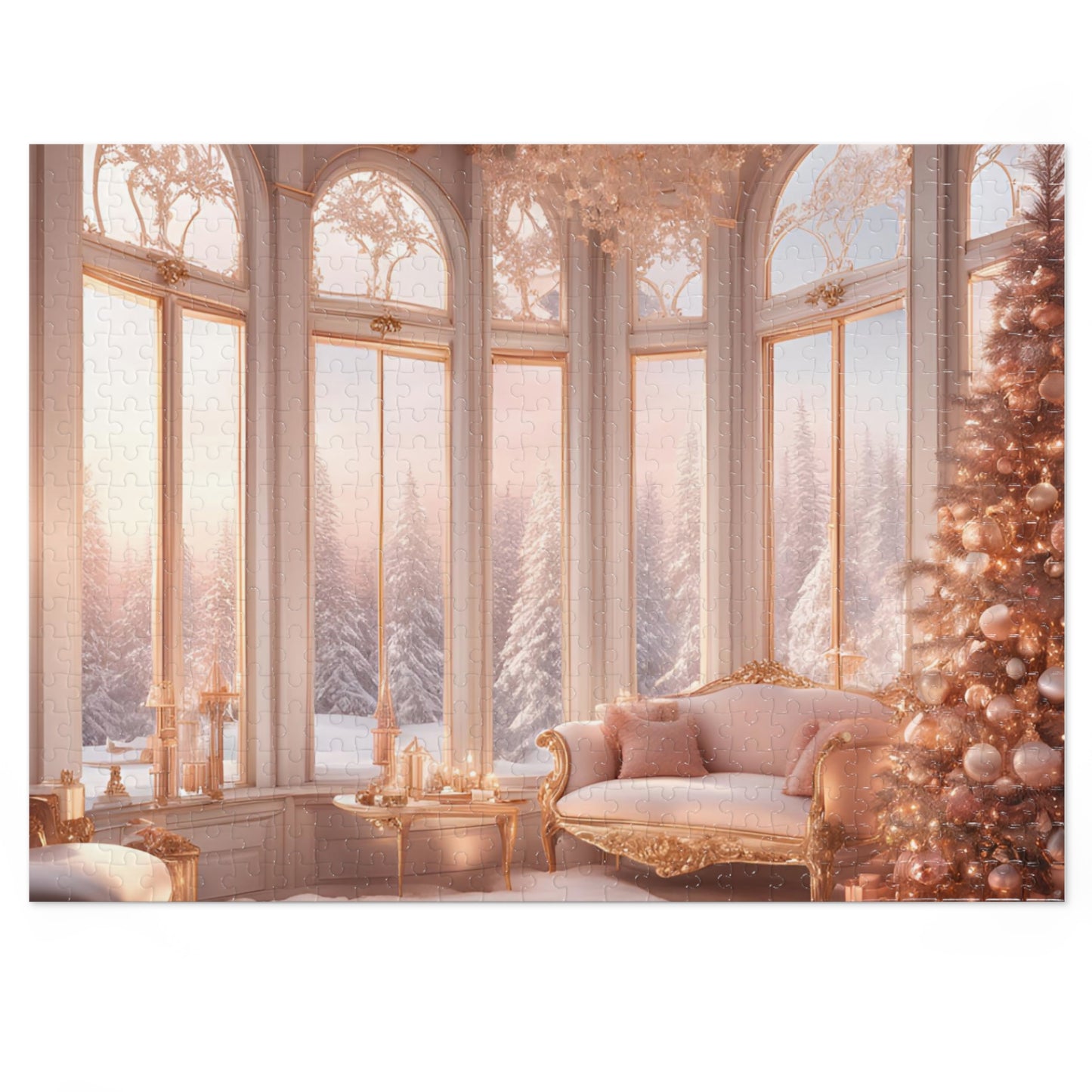 Jigsaw Puzzle Elegant, White Christmas (Satin- 1000 pcs and 500  pcs)