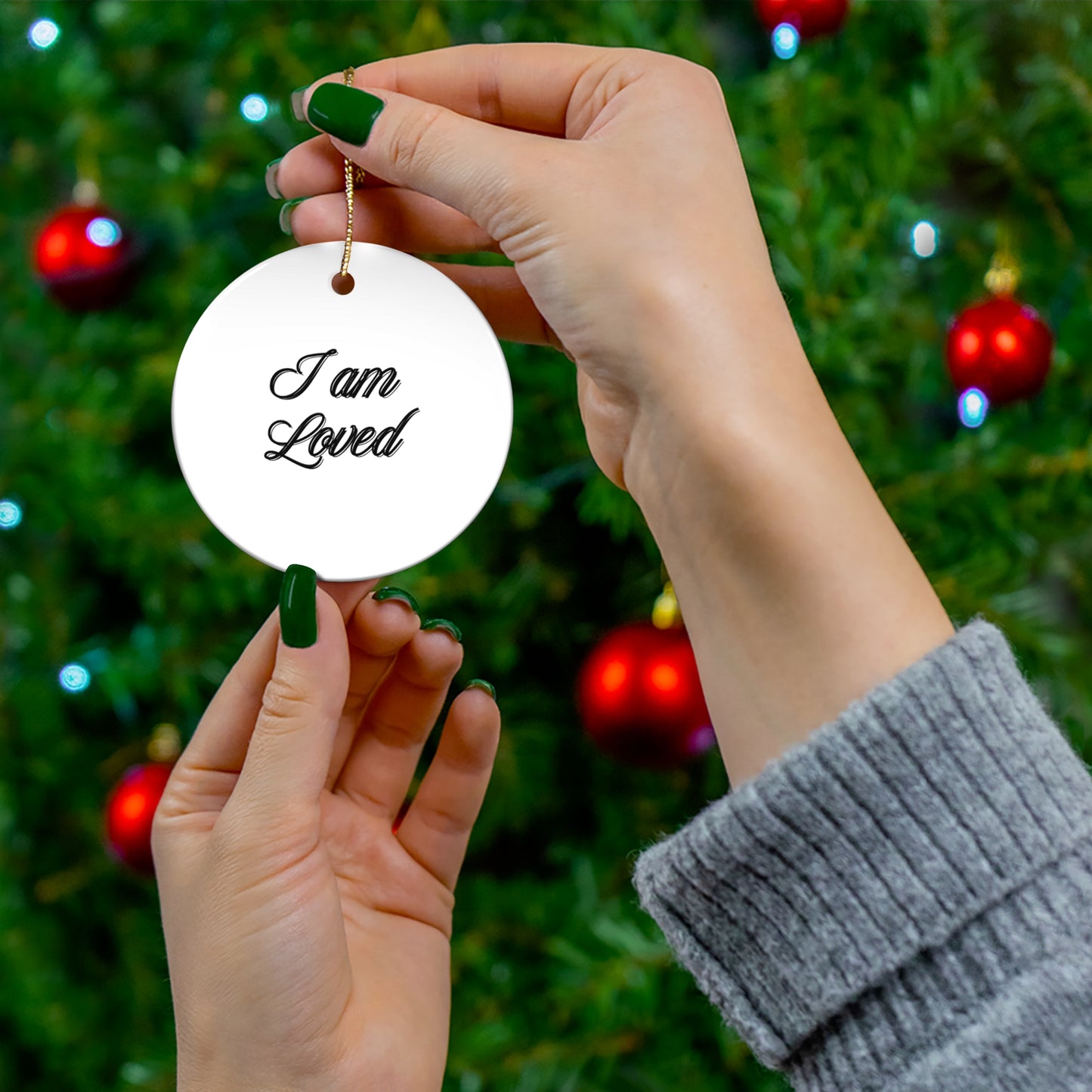 "I Am Loved", Ceramic Ornament, 4 Shapes