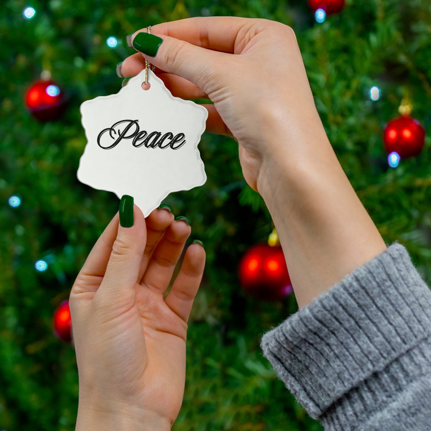 "Peace", Ceramic Ornament, 4 Shapes