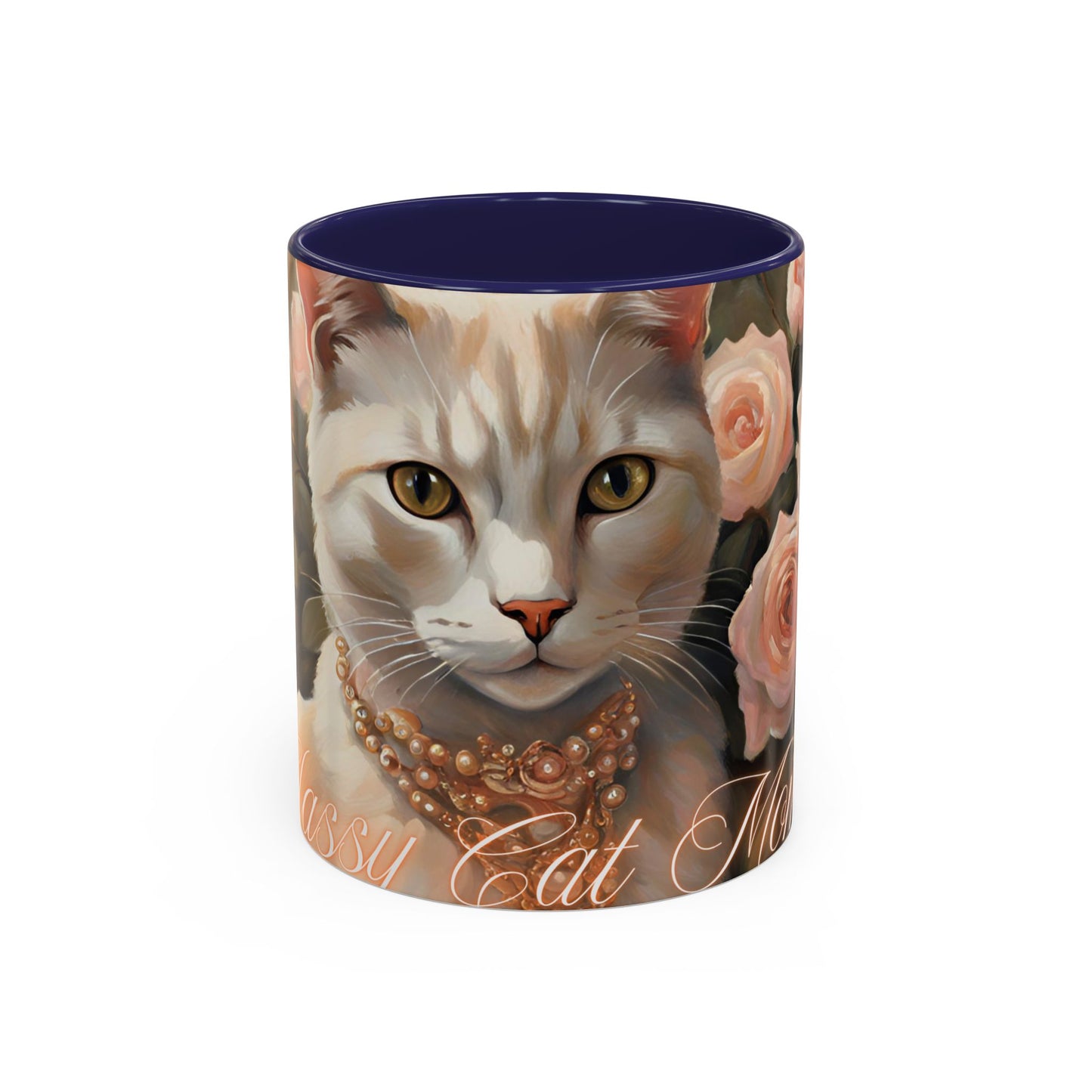 "Classy Cat Mom" Accent Coffee Mug (11, 15oz)