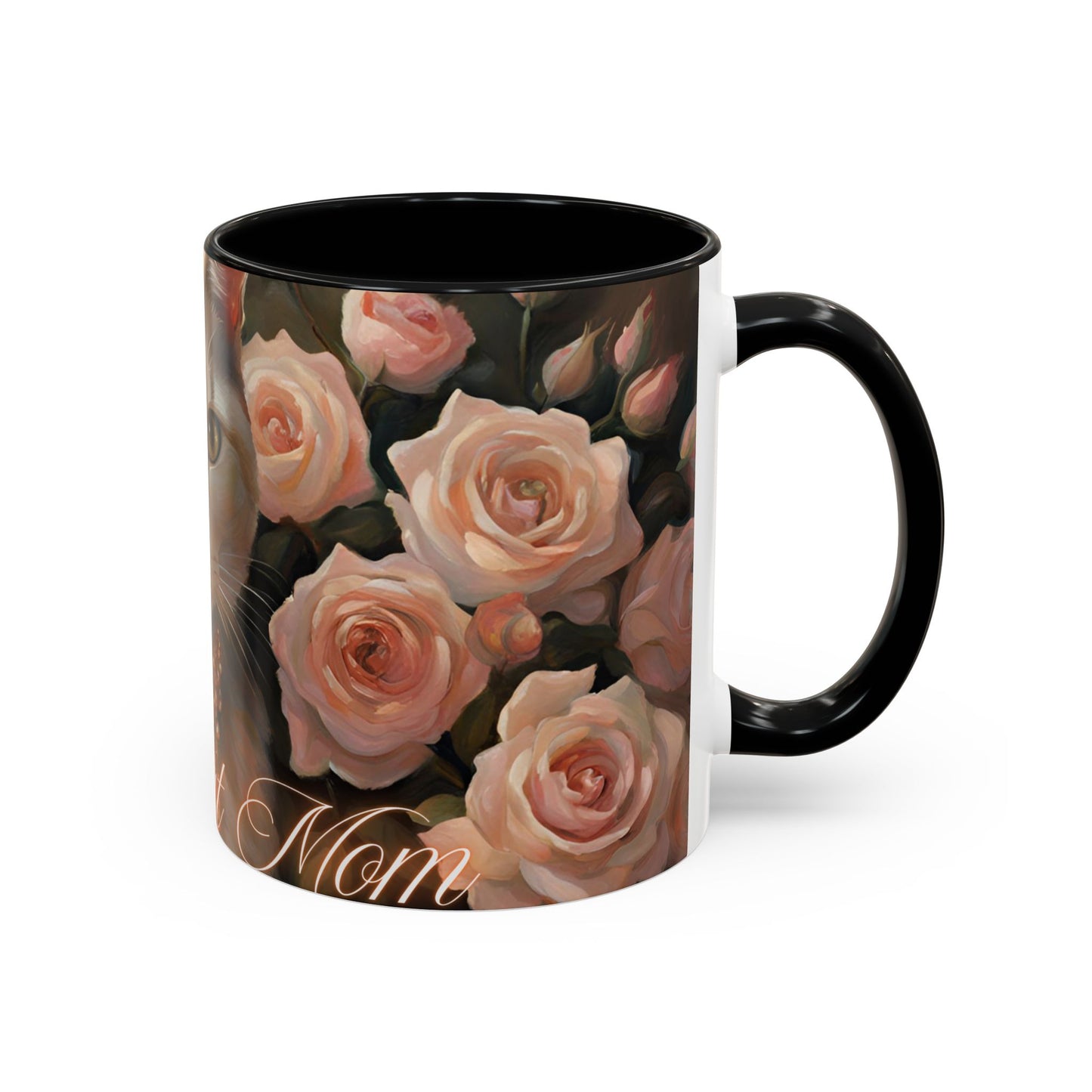 "Classy Cat Mom" Accent Coffee Mug (11, 15oz)