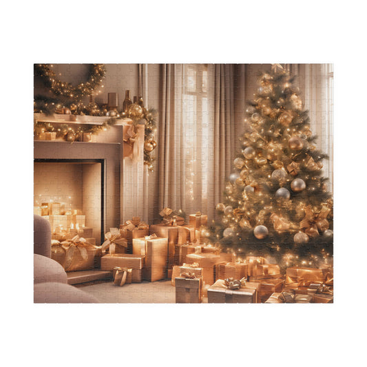 Luxurious Puzzle-Christmas by The Fireplace  (Glossy-500pcs or 1000 pcs)