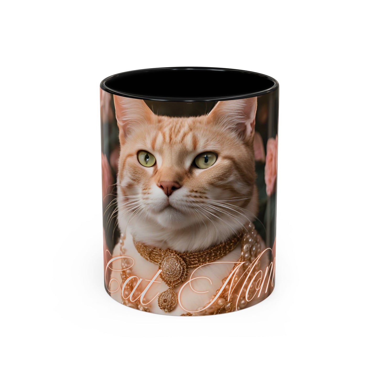 "Cat Mom" Accent Coffee Mug (11, 15oz)