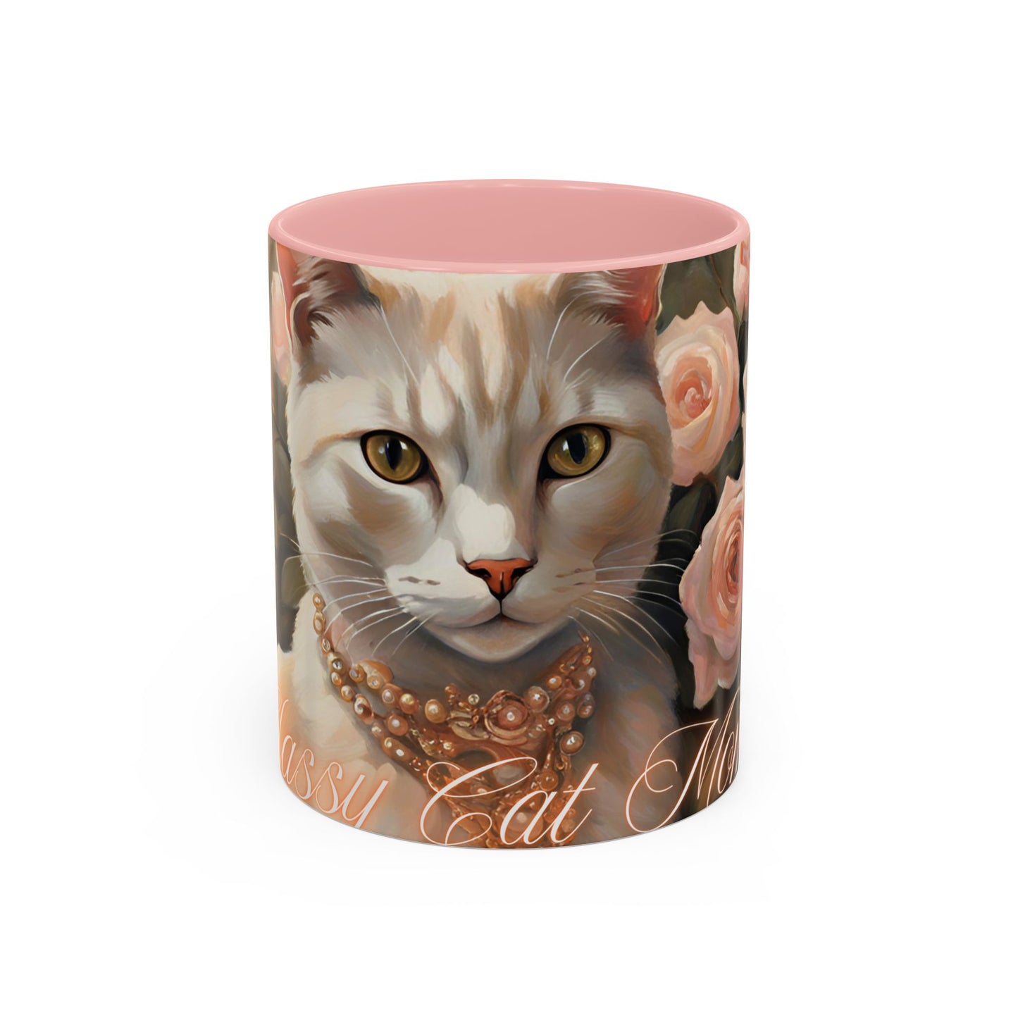 "Classy Cat Mom" Accent Coffee Mug (11, 15oz)