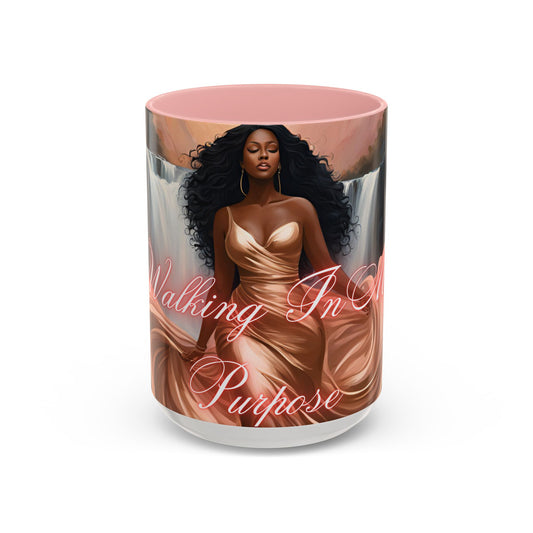 "Walking In My Purpose" Accent Coffee Mug (11, 15oz)