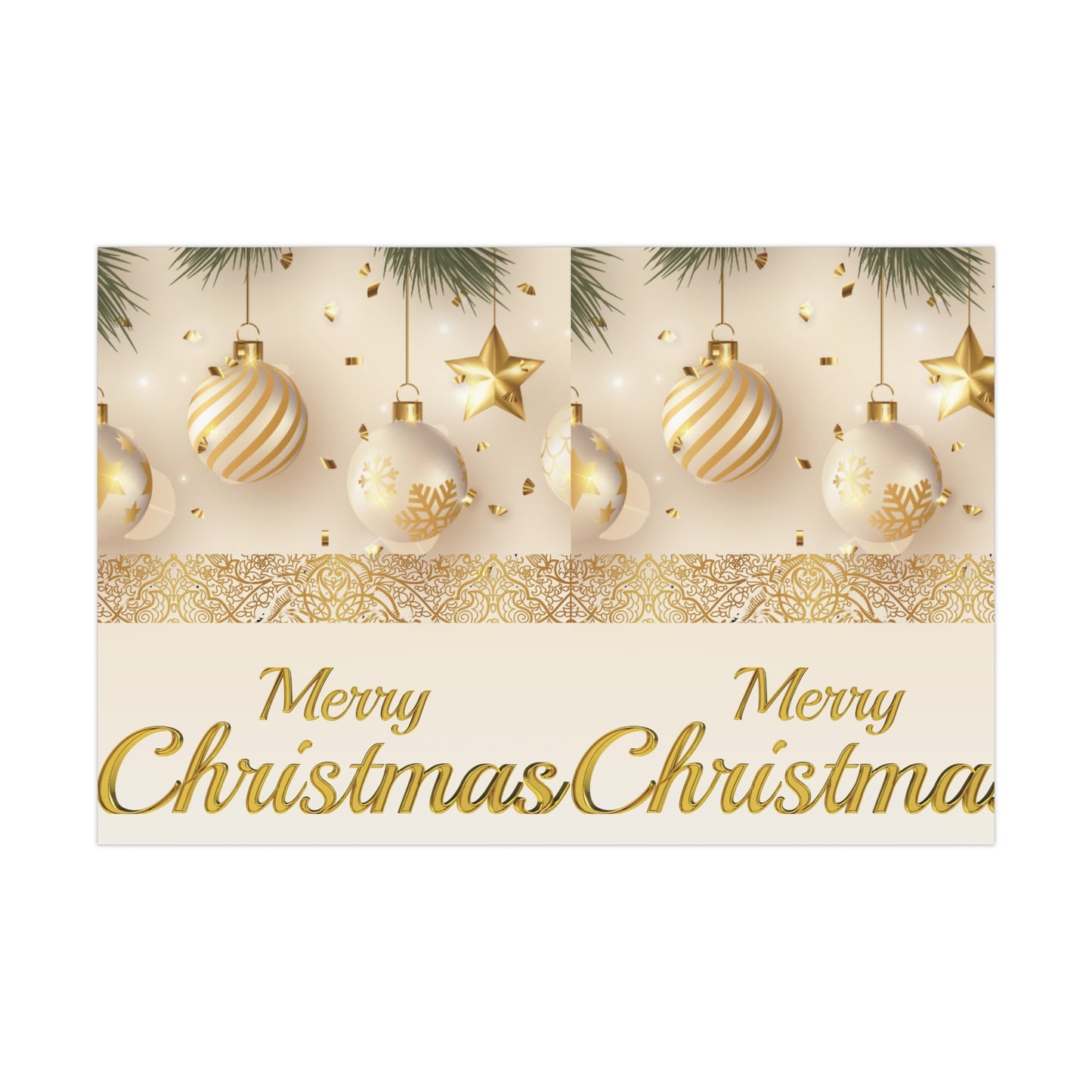 Gold and White Ornaments Gift Wrap Papers