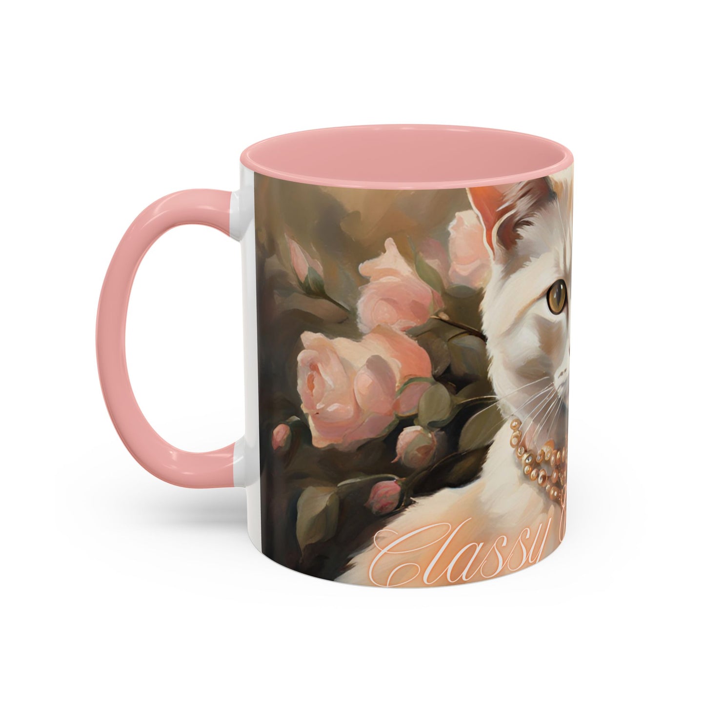 "Classy Cat Mom" Accent Coffee Mug (11, 15oz)