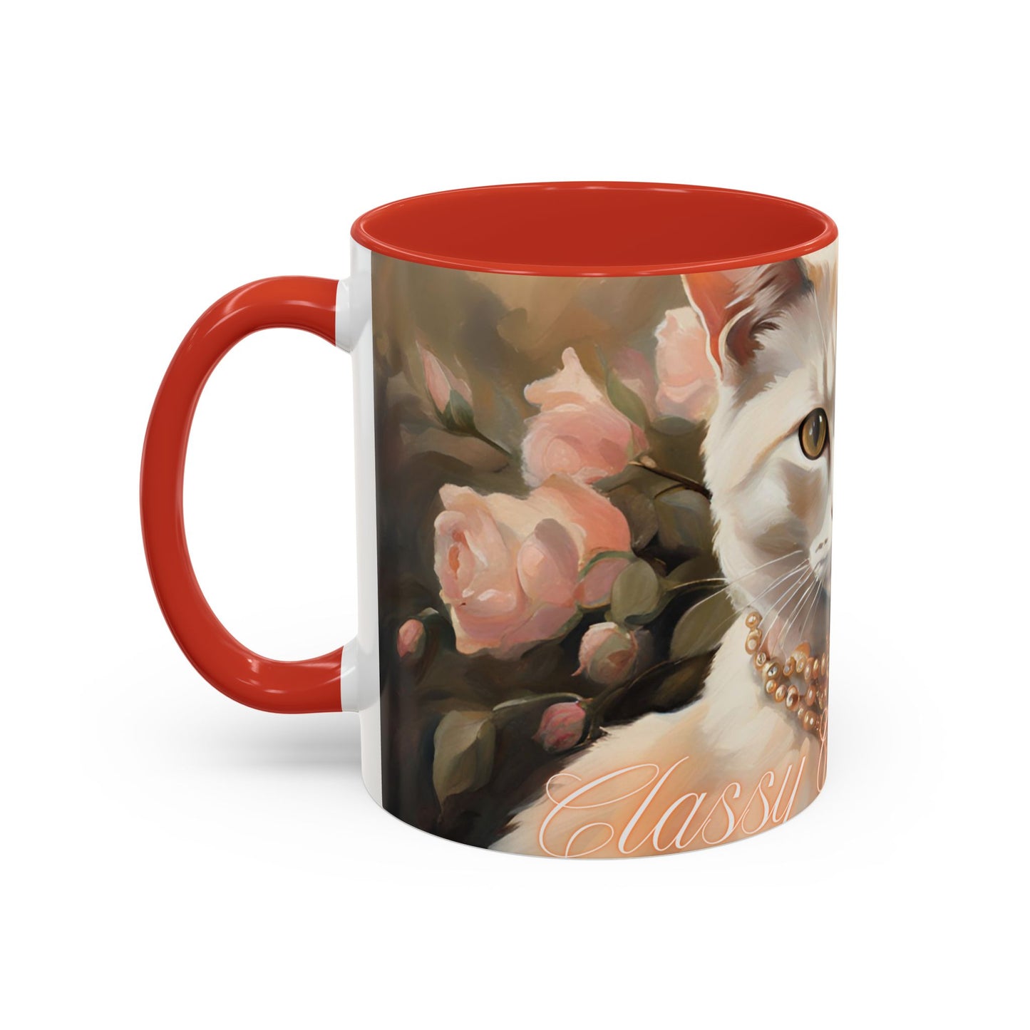 "Classy Cat Mom" Accent Coffee Mug (11, 15oz)