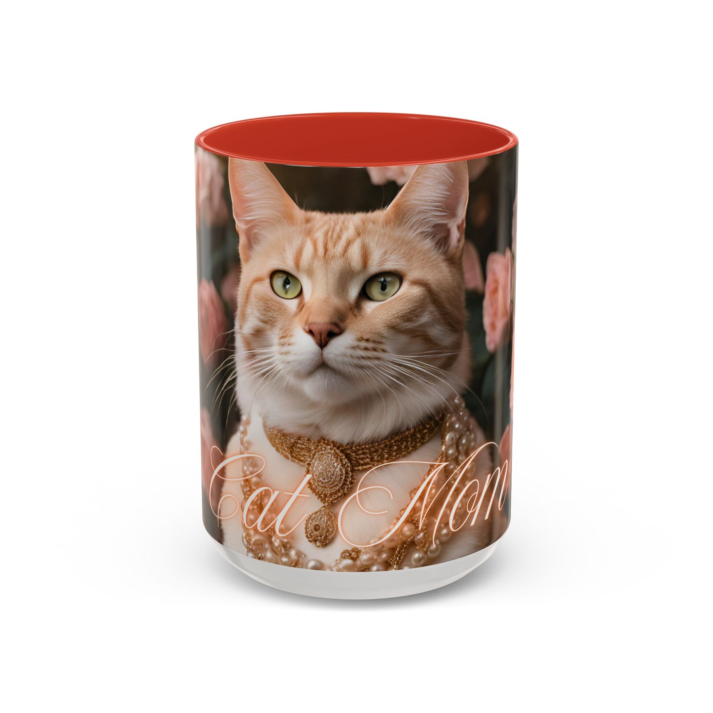 "Cat Mom" Accent Coffee Mug (11, 15oz)