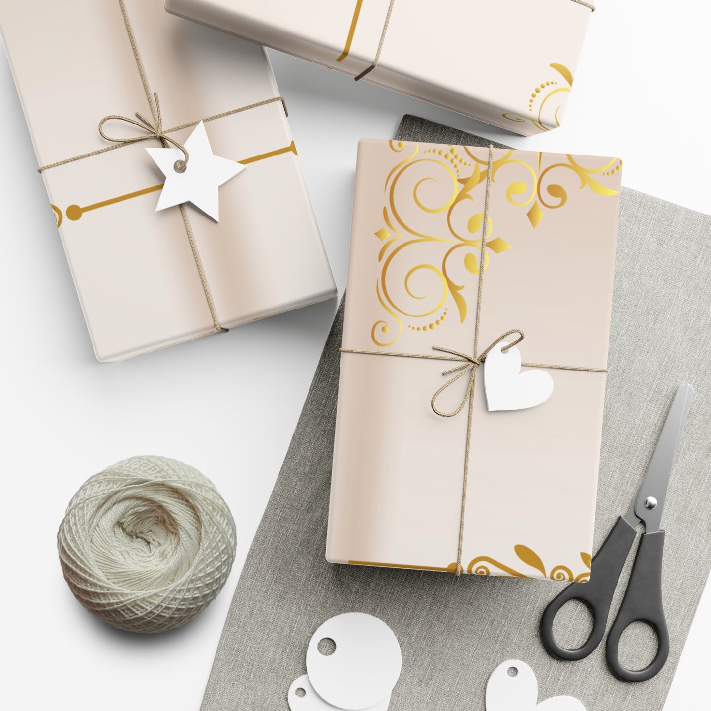 Cream and Gold Luxury Gift Wrap Papers