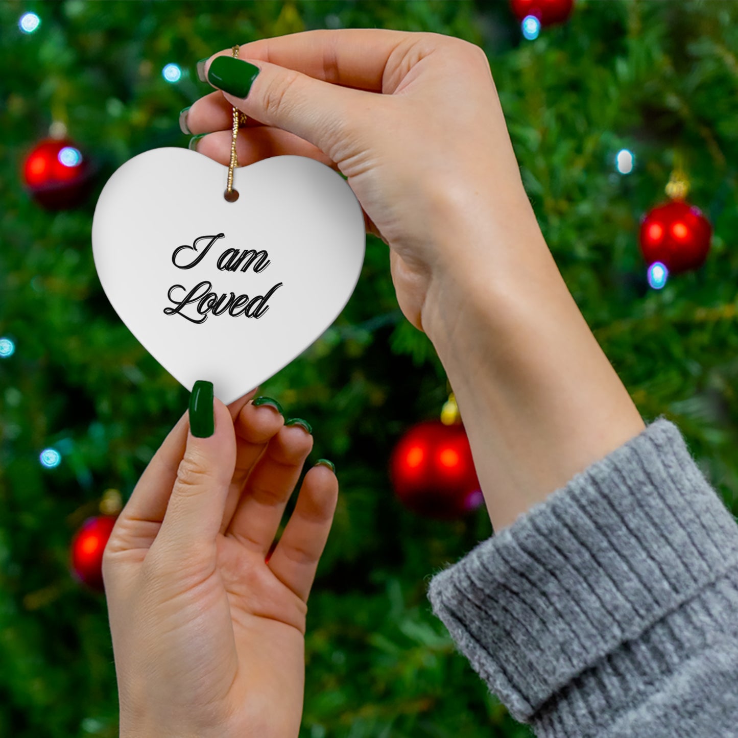 "I Am Loved", Ceramic Ornament, 4 Shapes