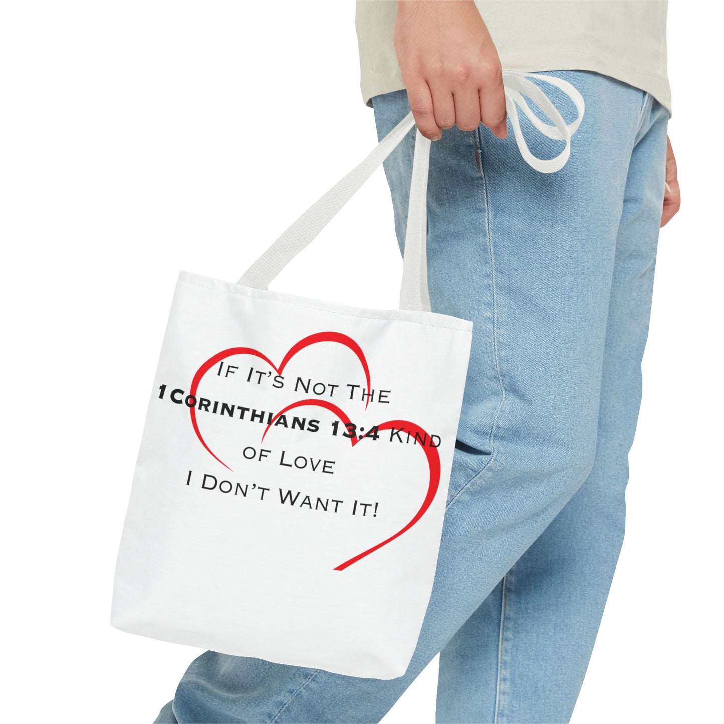 "1 Corinthians 13:4 Kind of Love", Tote Bag (AOP)