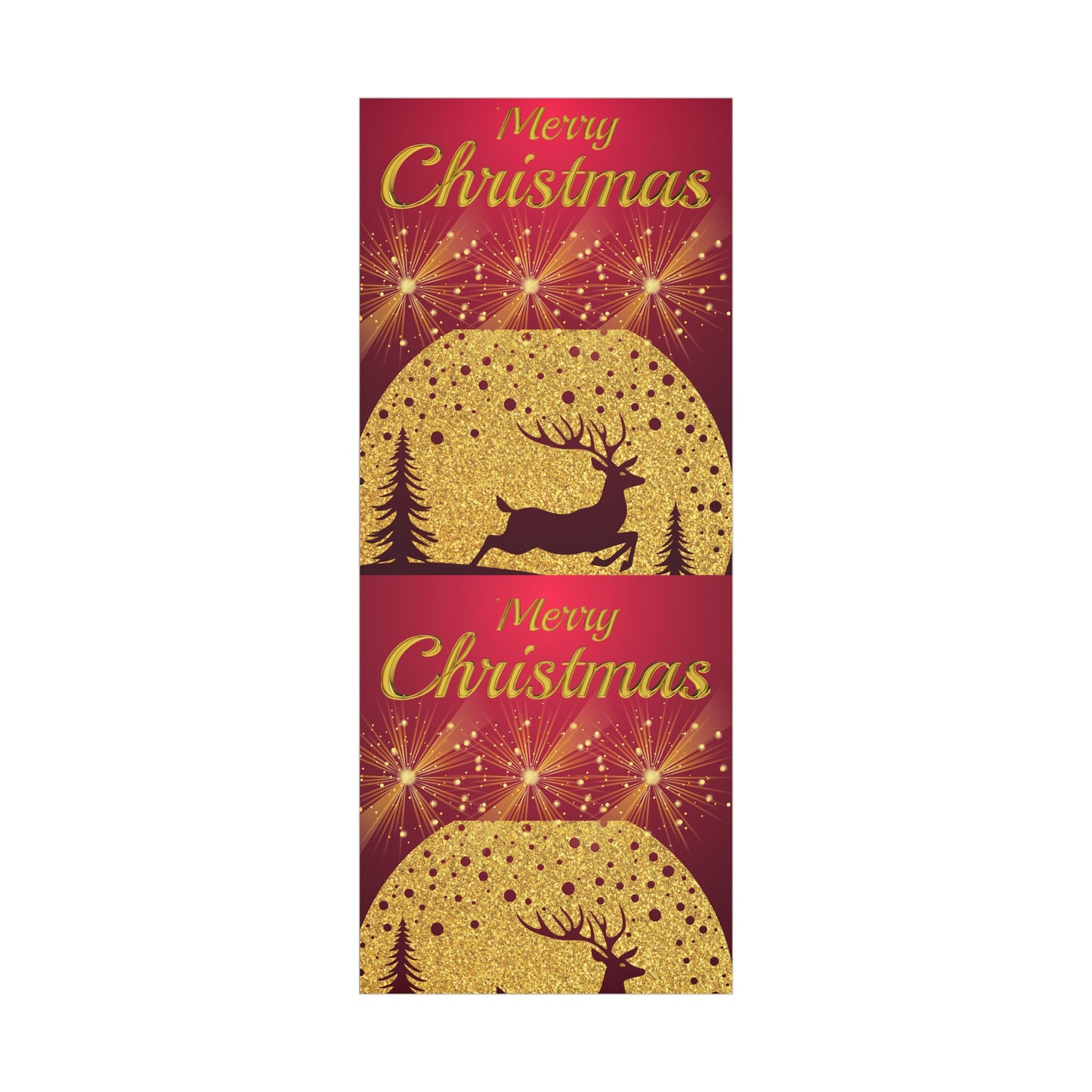 Maroon and Gold Running Deer Gift Wrap