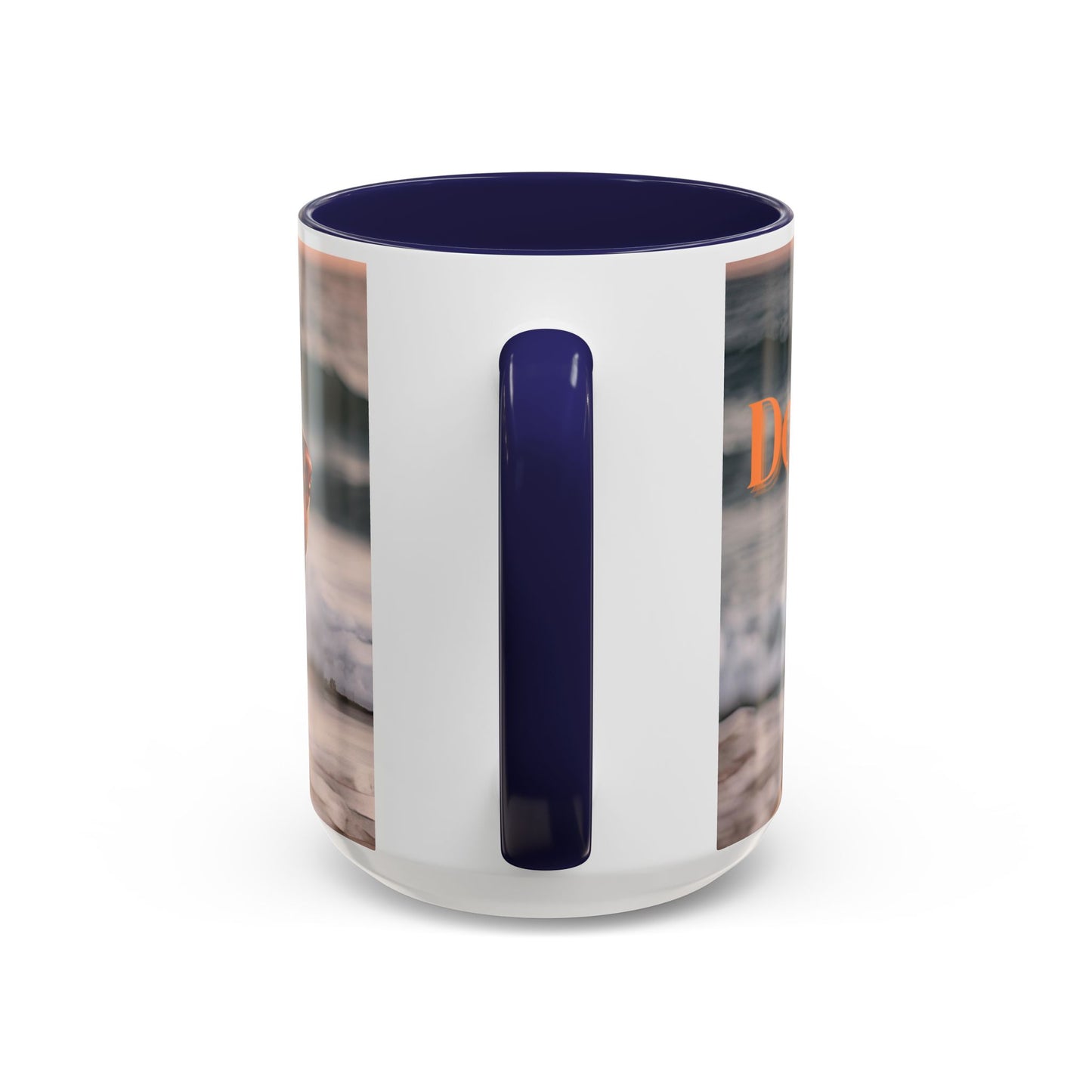 Coffee Mug - Brown Pitbull 'Dog Dad' Beach Design