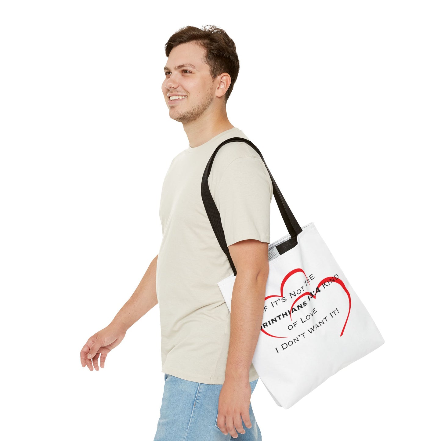 "1 Corinthians 13:4 Kind of Love", Tote Bag (AOP)