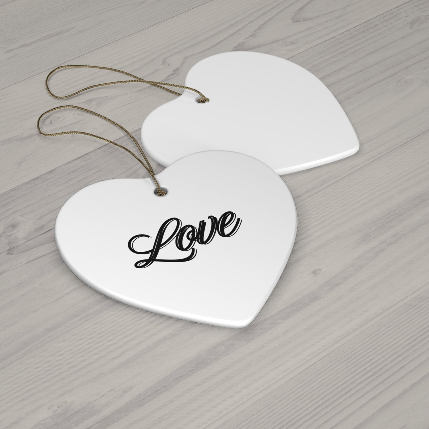 "Love", Ceramic Ornament, 4 Shapes