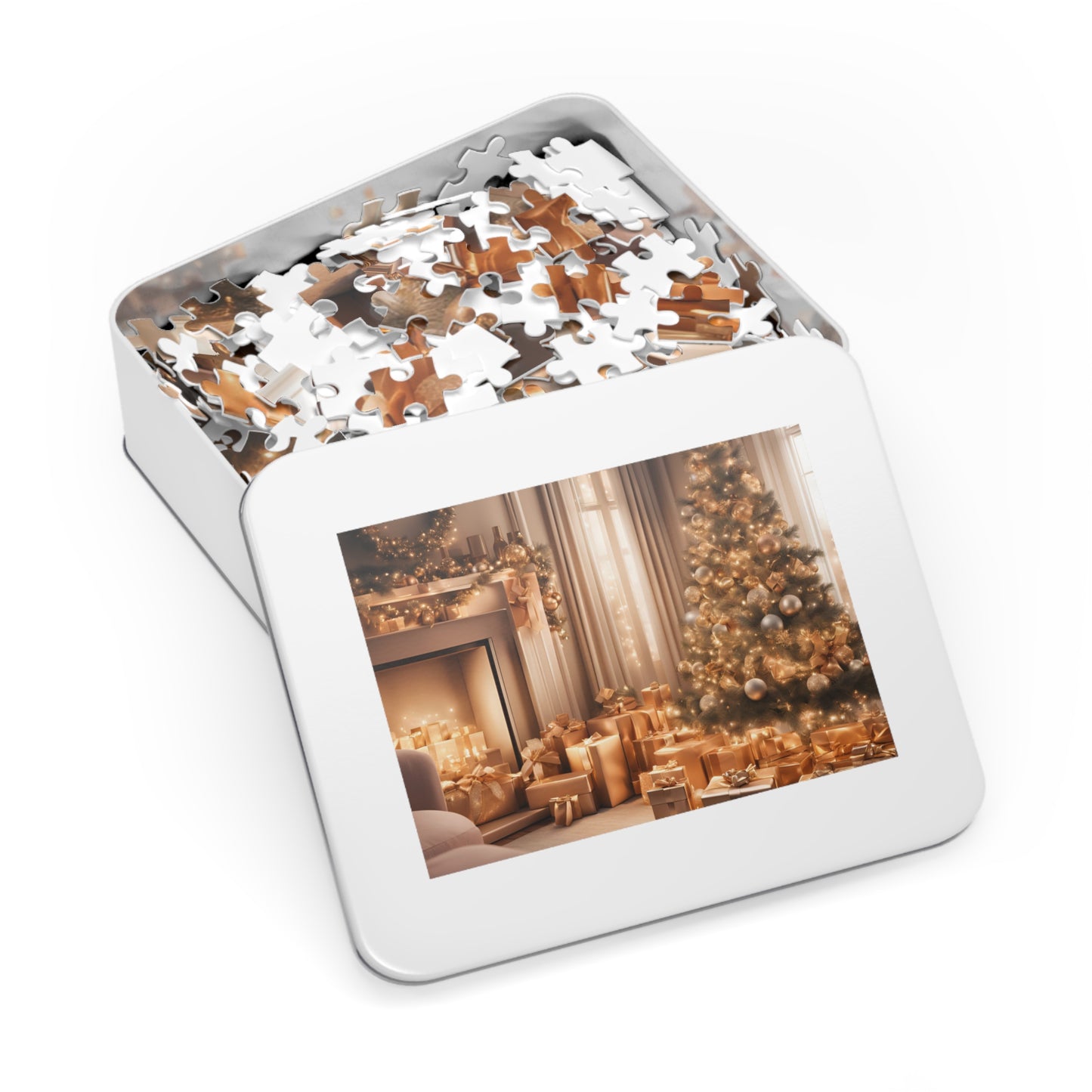 Luxurious Puzzle-Christmas by The Fireplace (Satin-500 pcs or 1000 pcs)